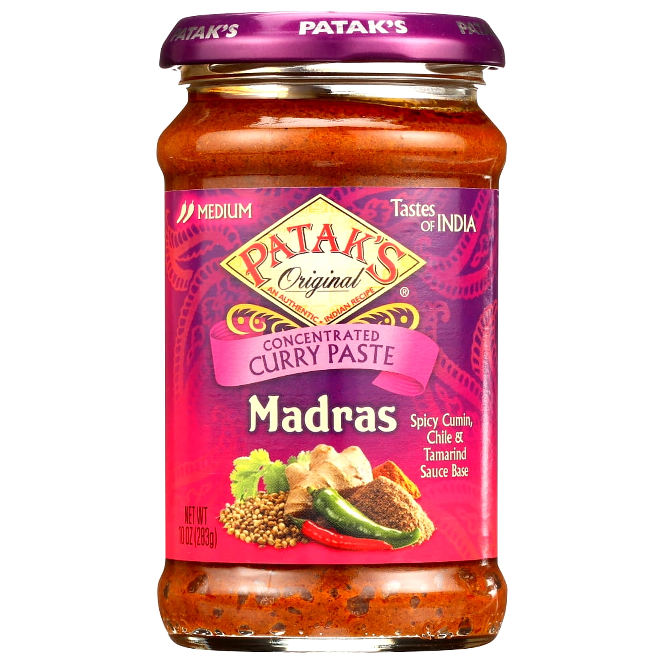 Pataks Gluten-Free Vegetarian Madras Medium Concentrated Curry Paste ...