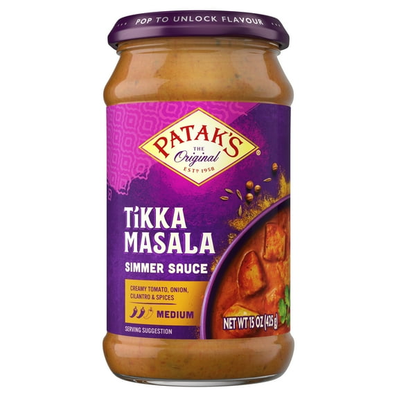 Pataks Simmer Sauce Hot And Spicy Tikka Masala Hot, 12.3 Fl Oz
