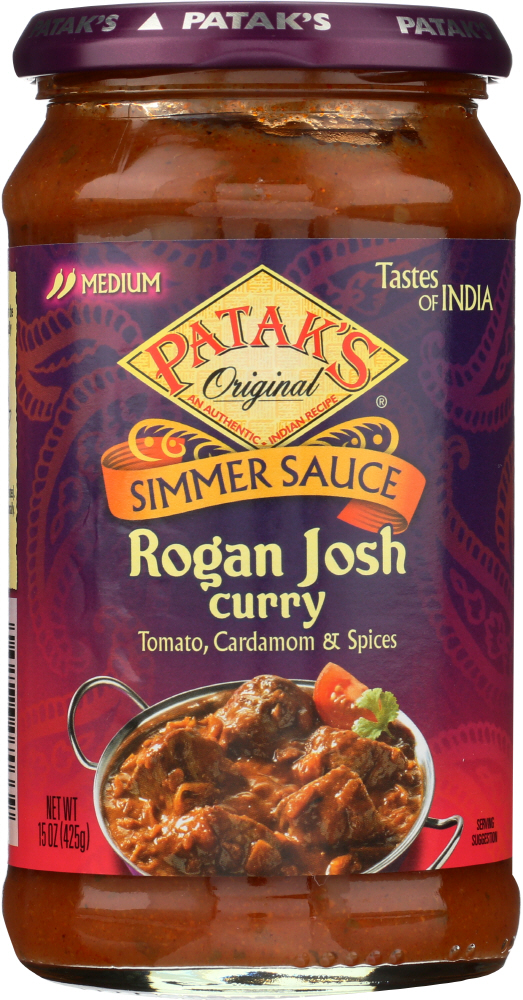 Pataks Simmer Sauce Rogan Josh Curry Medium, 15 Oz - Walmart.com