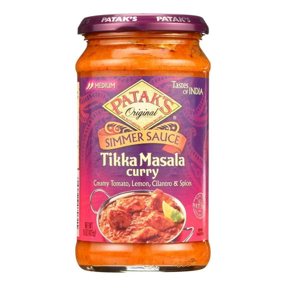 Pataks Simmer Sauce - Tikka Masala Curry - Medium - 15 oz - case of 6