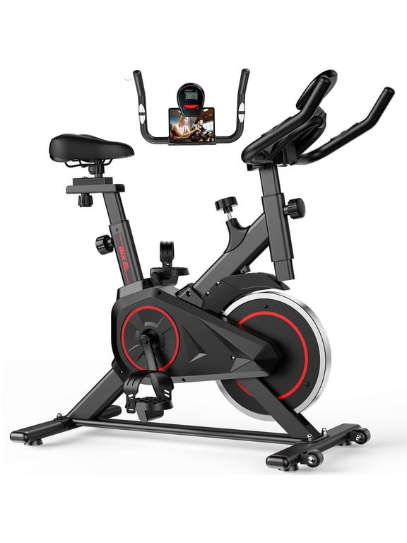 Exercise Bike Home Workout Equipment Stationary Bike, 100% Adjustable Resistance, Indoor Cycling Bike for Women Home Gym, Black