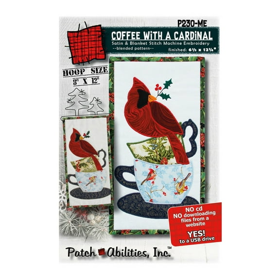 Patch Abilities Coffee With a Cardinal Machine Embroidery Version P230-ME