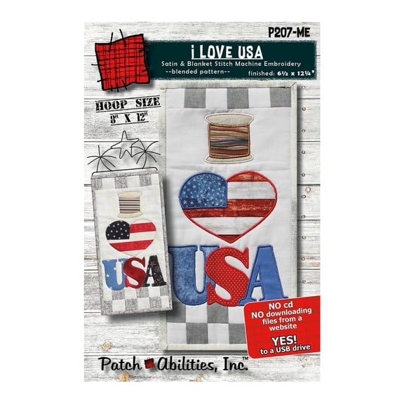 Patch Abilities I Love USA Machine Embroidery Version P207-ME