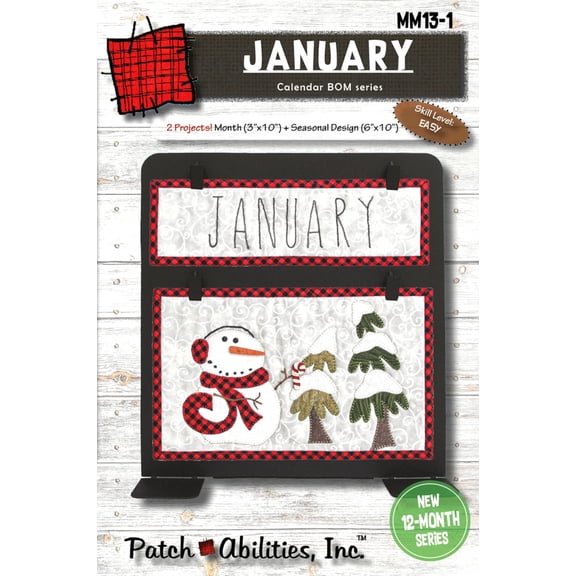 Patch Abilities January Calendar Series Block of the Month with Buttons MM13-1B