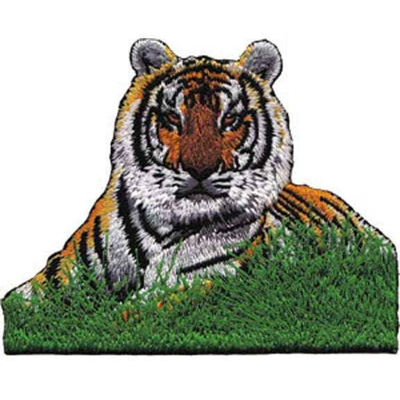 Patch - Animals - Tiger in Grass Iron On Gifts New Licensed p-3960
