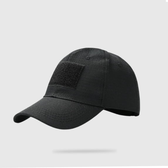 Patch Baseball Cap for Men Ripstop Hook-and-Loop Operator Hat for Outdoor Black Free Size