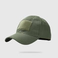 thumbnail image 1 of Patch Baseball Cap for Men Ripstop Hook-and-Loop Operator Hat for Outdoor Olive Green Free Size, 1 of 6