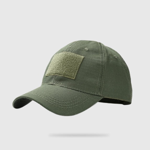 Patch Baseball Cap for Men Ripstop Hook-and-Loop Operator Hat for Outdoor Olive Green Free Size