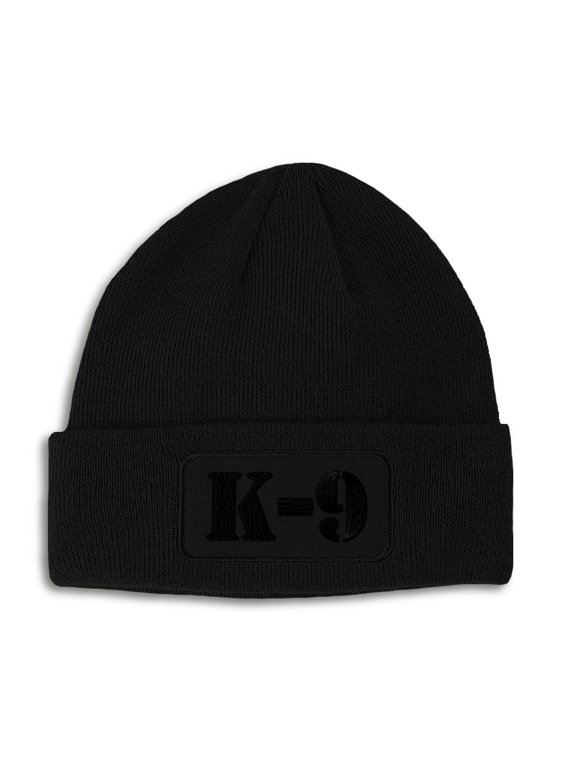 Patch Beanie K-9 Black Embroidery, Black