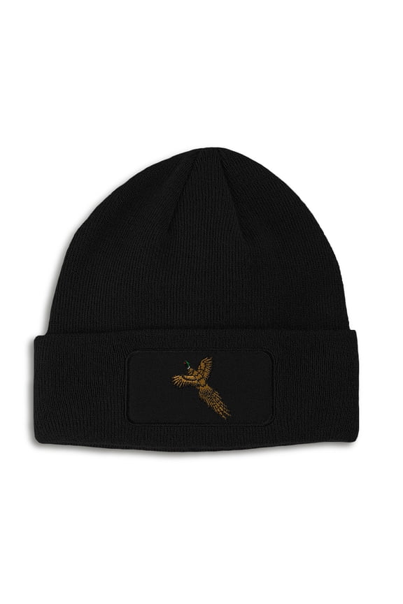 Patch Beanie Pheasant A Embroidery, One Size, Black