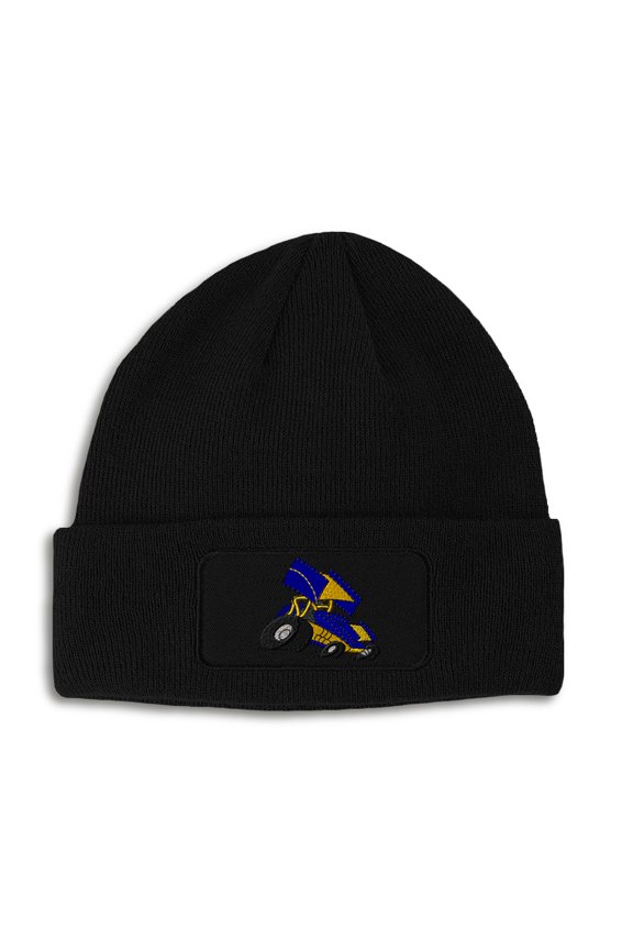 Patch Beanie Sprint Car Sports B Embroidery, One Size, Black