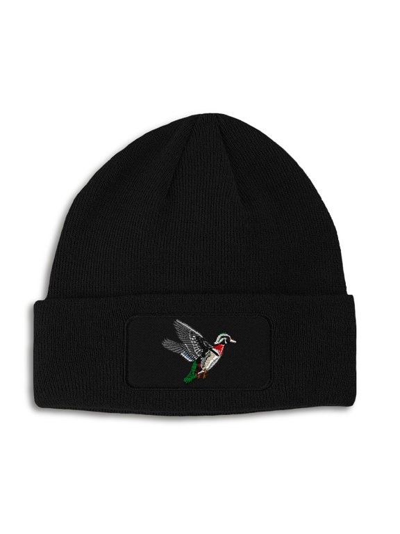 Patch Beanie Wood Duck Embroidery, One Size, Black