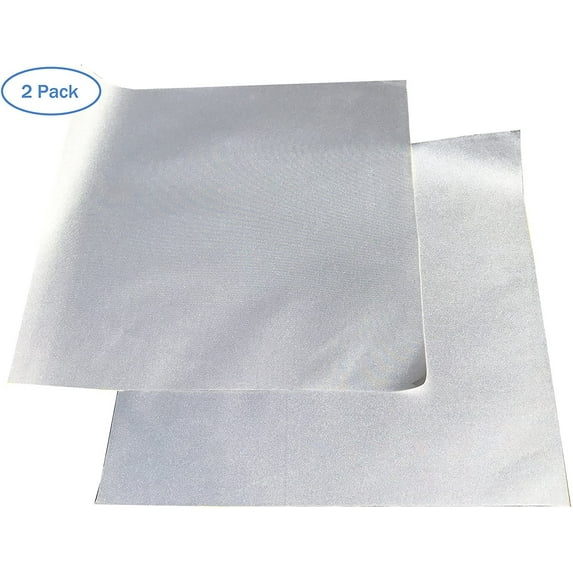 Patch for Car Covers - Polyester Material Silver Type - Strong Self Adhesive Backing - 1 ft x 1ft Patch - Use On Boat Covers, RV Covers, Car Covers, Motorcycle Covers and More - 2 Pack