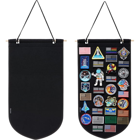 Patch Display, Wall-Mount Holder, Hanging Organizer for Hook & Loop Collections(NO Accessories Included) (Black)