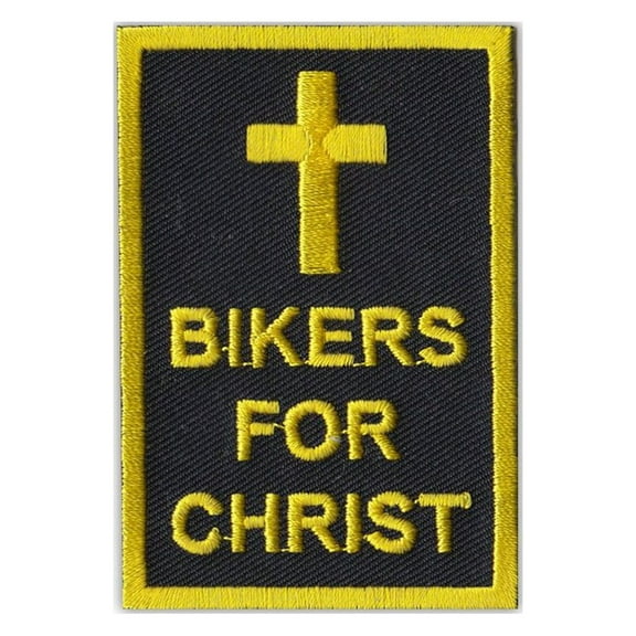 Patch, Embroidered, Bikers For Christ Cross, 2" x 3"