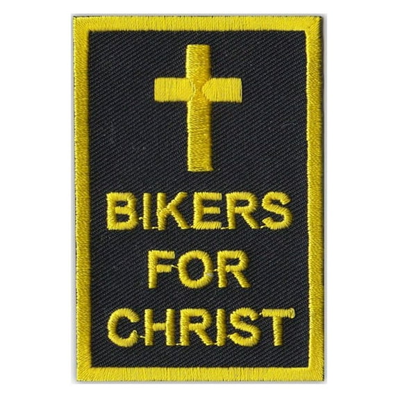 Patch, Embroidered, Bikers For Christ Cross, 2" x 3"