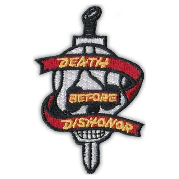 Patch, Embroidered, Death Before Dishonor, 2" x 3"