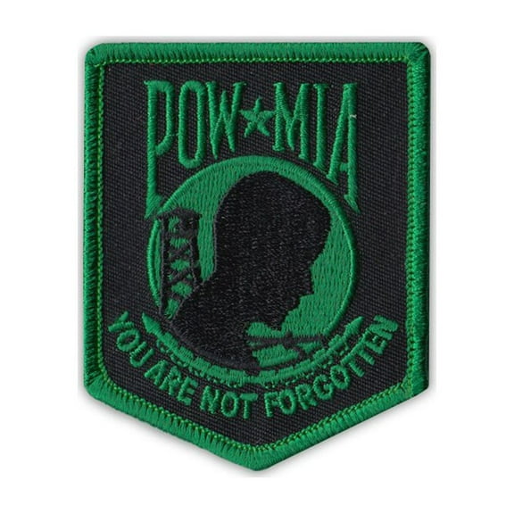 Patch, Embroidered, POW MIA Not Forgotten (Green), 2.5" x 3"