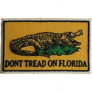 Patch, Embroidered Patch Iron-On or Sew-On, Dont Tread On Florida Flag w/Alligator Live Free, 3" x 1.75"