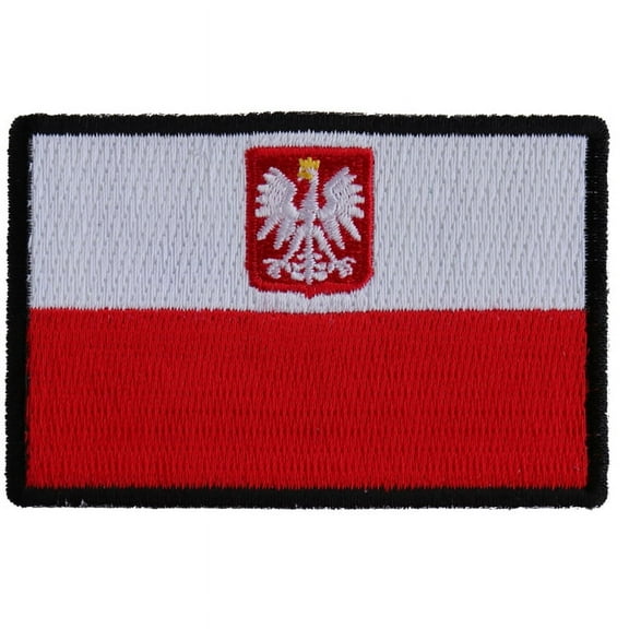 Patch, Embroidered Patch (Iron-On or Sew-On), Poland Polish Flag Patch, 3" x 2"