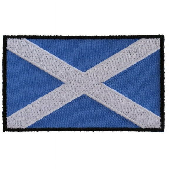 Patch, Embroidered Patch (Iron-On or Sew-On), Scotland Scottish Flag Patch, 3" x 2"