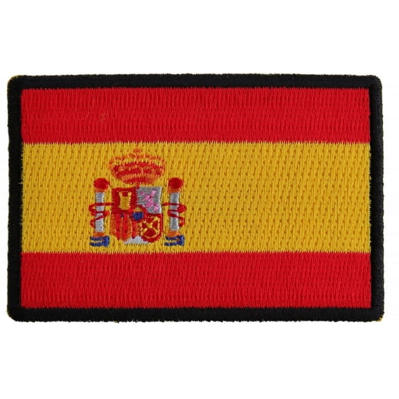 Patch, Embroidered Patch (Iron-On or Sew-On), Spain Spanish Flag Patch, 3" x 2"