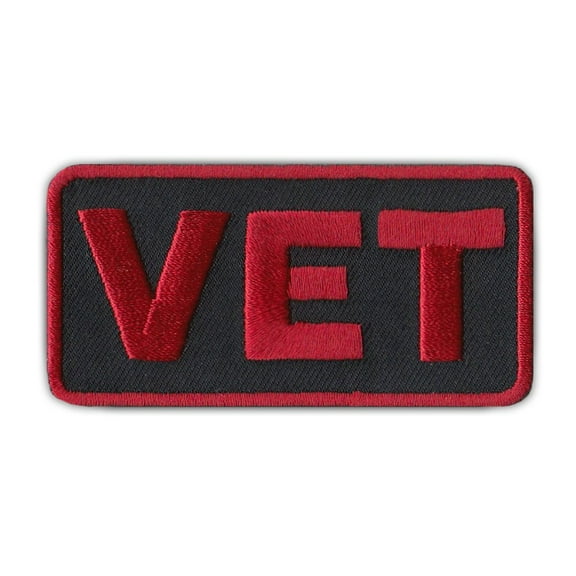 Patch, Embroidered, Vet (Red/Black), 3" x 1.5"