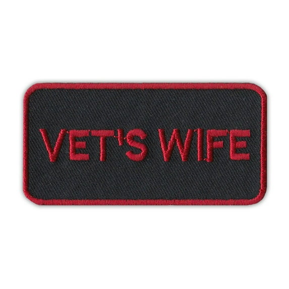 Patch, Embroidered, Vet's Wife, 3" x 1.5"