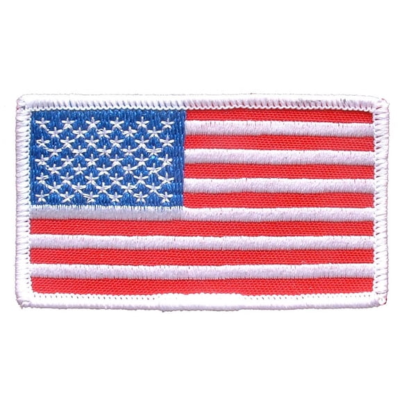 Patch Flag USA White Trim (3-1/4"x1-7/8") (L)