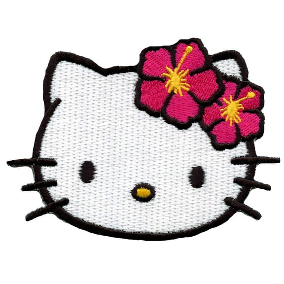 Patch - Hello Kitty - Hawaii Head Shot Iron On Licensed Gifts Toys p-hk-0004