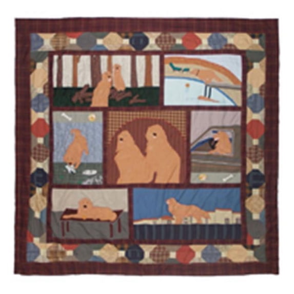 Patch Magic Golden Friends- Shower Curtain 72 x 72 in. 72 L x 72 W in.