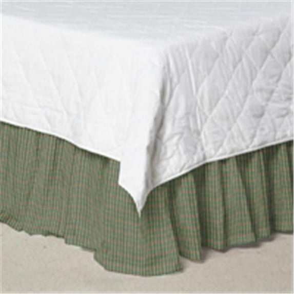 Patch Magic DRTW140A Green Hunter and Tan Check- Fabric Dust Ruffle Twin