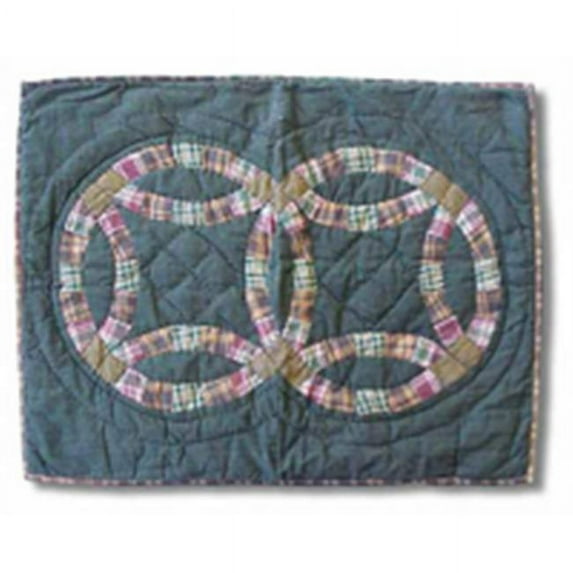 Patch Magic Green Double Wedding Ring- Pillow Sham - 27 x 21 in.
