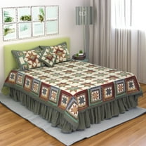 Patch Magic Quilts Adriondack Star Quilt, Hand cut and Patchwork cotton fabric blocks - King