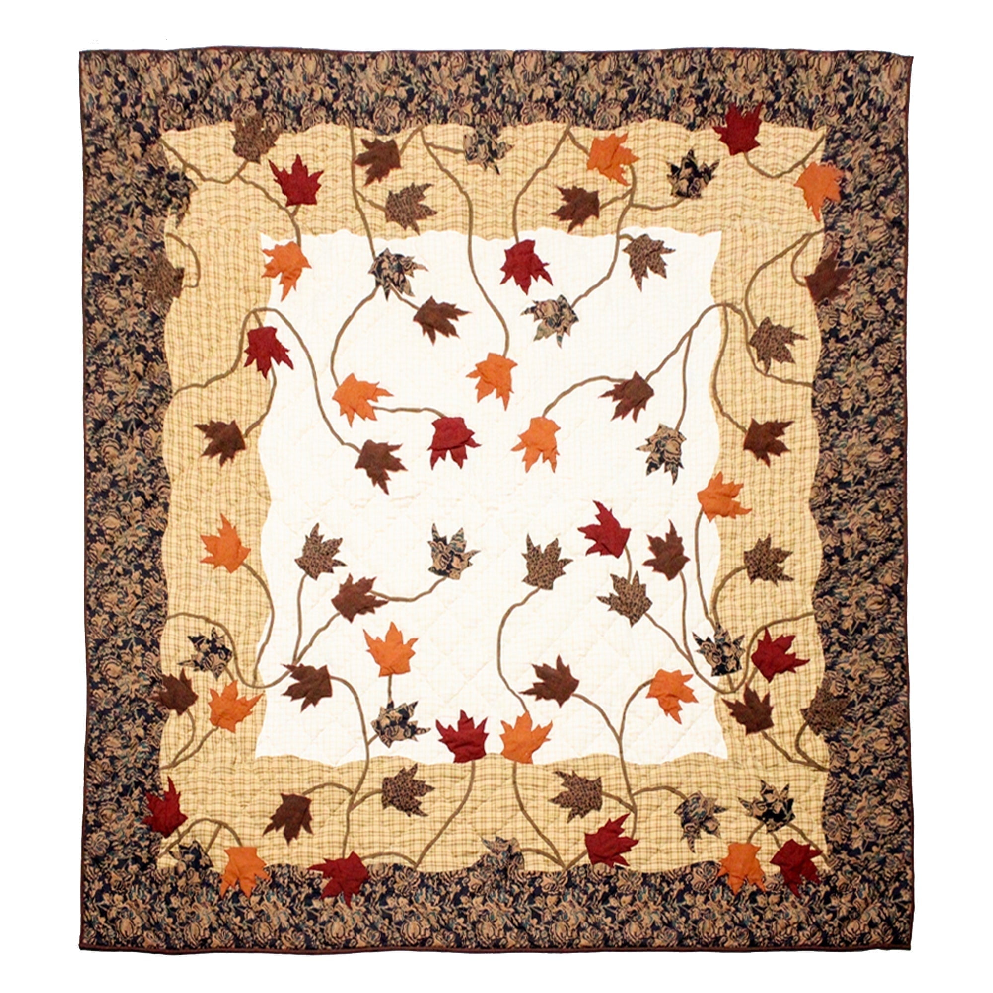 Patch Magic Autumn Bliss Lightweight Reversible Cotton Twin Quilt Adult