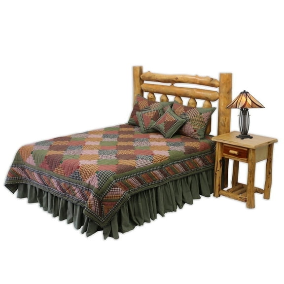 Patch Magic Harvest Log Cabin Lightweight Reversible Cotton Queen Quilt Adult,Teen