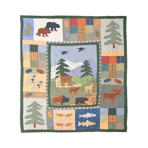 Patchmagic Northwoods Walk Throw, Traditional, Northwoods Walk, 50" x 60"