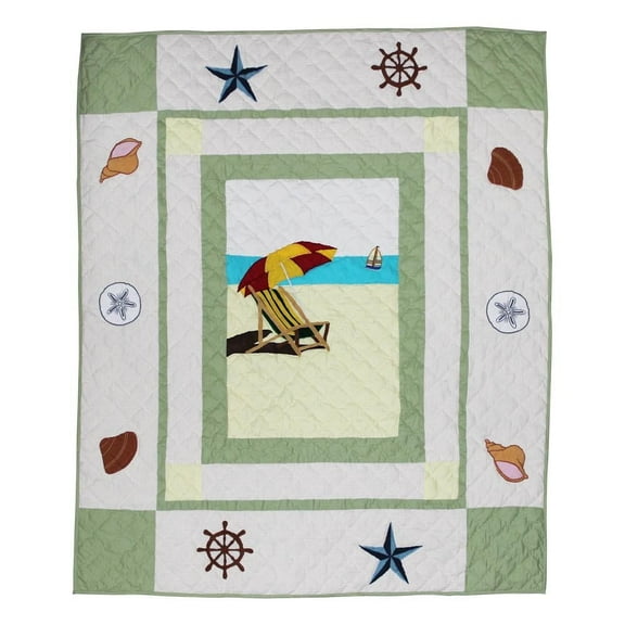 Patchmagic Ocean Trail Vintage Quilt, Multicolor, Reversible, 1 Count