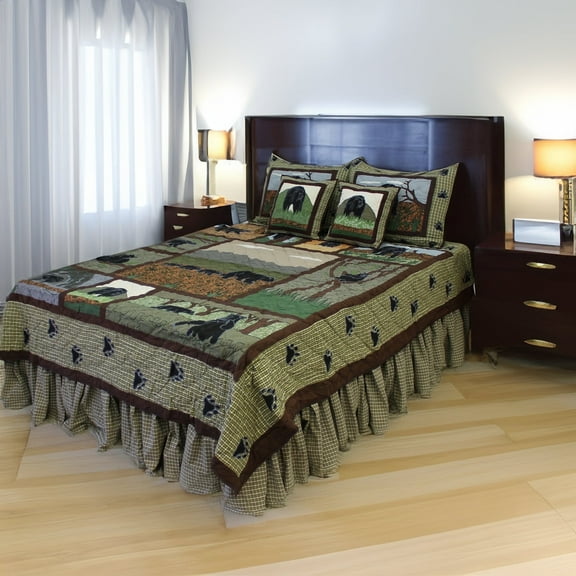 Patch Magic Bear Country Lightweight Reversible Cotton Queen Quilt, Adult, Teen