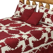 Patch Magic Quilts - Red Feathered Star Super Queen Quilt 92"w x 96"l