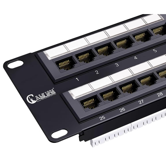 Patch Panel 24 Port Cat6 with Coupler Keystone, Cat6 Network Patch Panel 10G No Punch Down, Time-Saver Ethernet 1U Rj45 Panel with Sturdy Back Bar, 19 Inch Coupler Network Panel