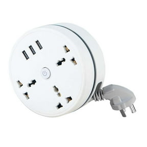 Patch Panel, 3 Outlets Power Strip Surge Protector with 3 USB Ports, Travel Power Strip, 6.7Ft Rotating Circular Extension Cord Outlet Strip with Multiple Outlets, USB Outlet