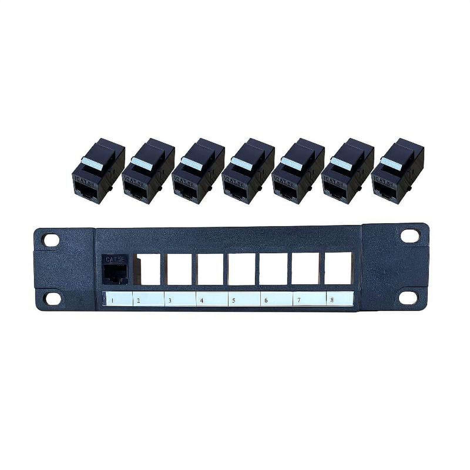 Patch Panel 8 Port CAT5e with Inline Keystone 10G PassThru Coupler
