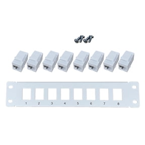 Patch Panel 8 Port Cat6 10G Support 1U Network Patch Panel UTP 19-Inch Wallmount or Rackmount Punch Down Block for Cat6