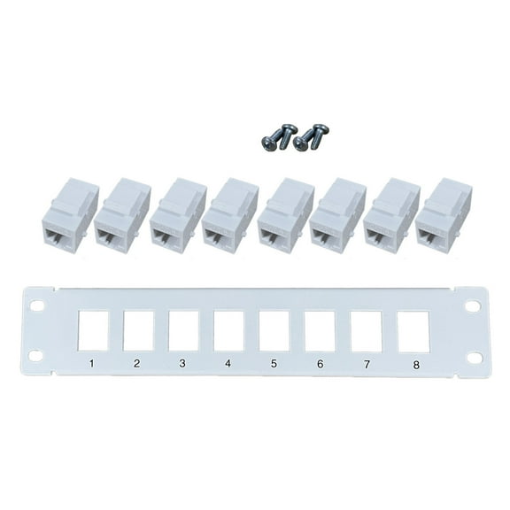 8-Port for 6 Shielded Patch Panel RJ45 10G Ready Metal Housing Color-Coded Labeling for T568A and T568B Wiri