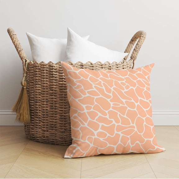 Patch Play Peach Throw Pillow