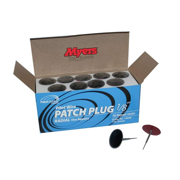 Patch Rubber Company 14040 1/8-Inch Pilot Wire Patch Plugs with 1-3/4-Inch Diameter Patch for Radial Tire Tread Puncture Repairs, (Box of 18)