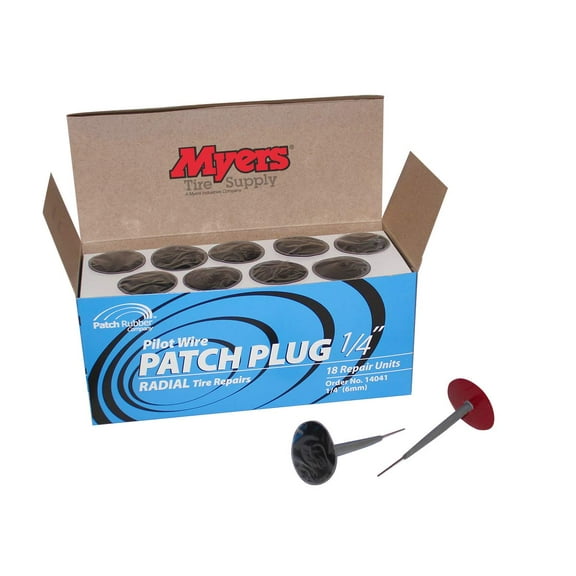 Patch Rubber Company 14041 1/4-Inch Pilot Wire Patch Plugs with 1-3/4-Inch Diameter Patch for Radial Tire Tread Puncture Repairs, (Box of 18), Made in USA