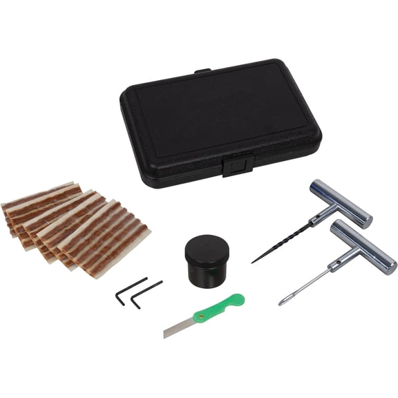 Patch Rubber Company 15057 Passenger Vehicle Tire Repair Kit with All The Needed Tools for Temporary Tire Repair for Tubeless Radial or Bias Tires Using Tire Repair Strings