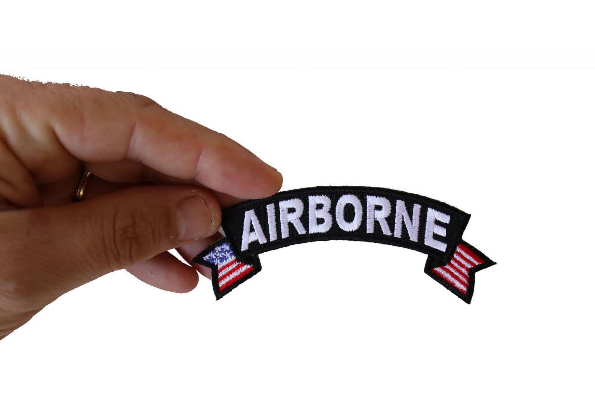 Patch, Small Embroidered Rocker (Iron-On or Sew-On), Army Airborne ...